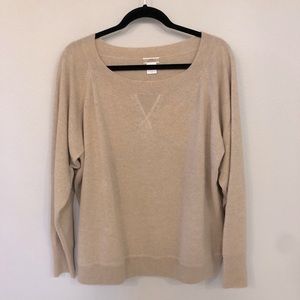 J Crew 100% cashmere tan sweater size M